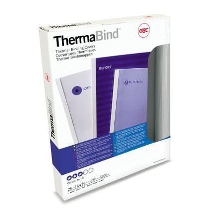 GBC Thermal Cover Clear/Leather 6mm Blue Box of 25