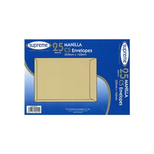 Envelopes C5 Man Gummed Pk25