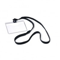 Name Badge With Necklace Blk Bx10