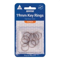 Kevron 19mm Keyrings Stainless Steel card 10s