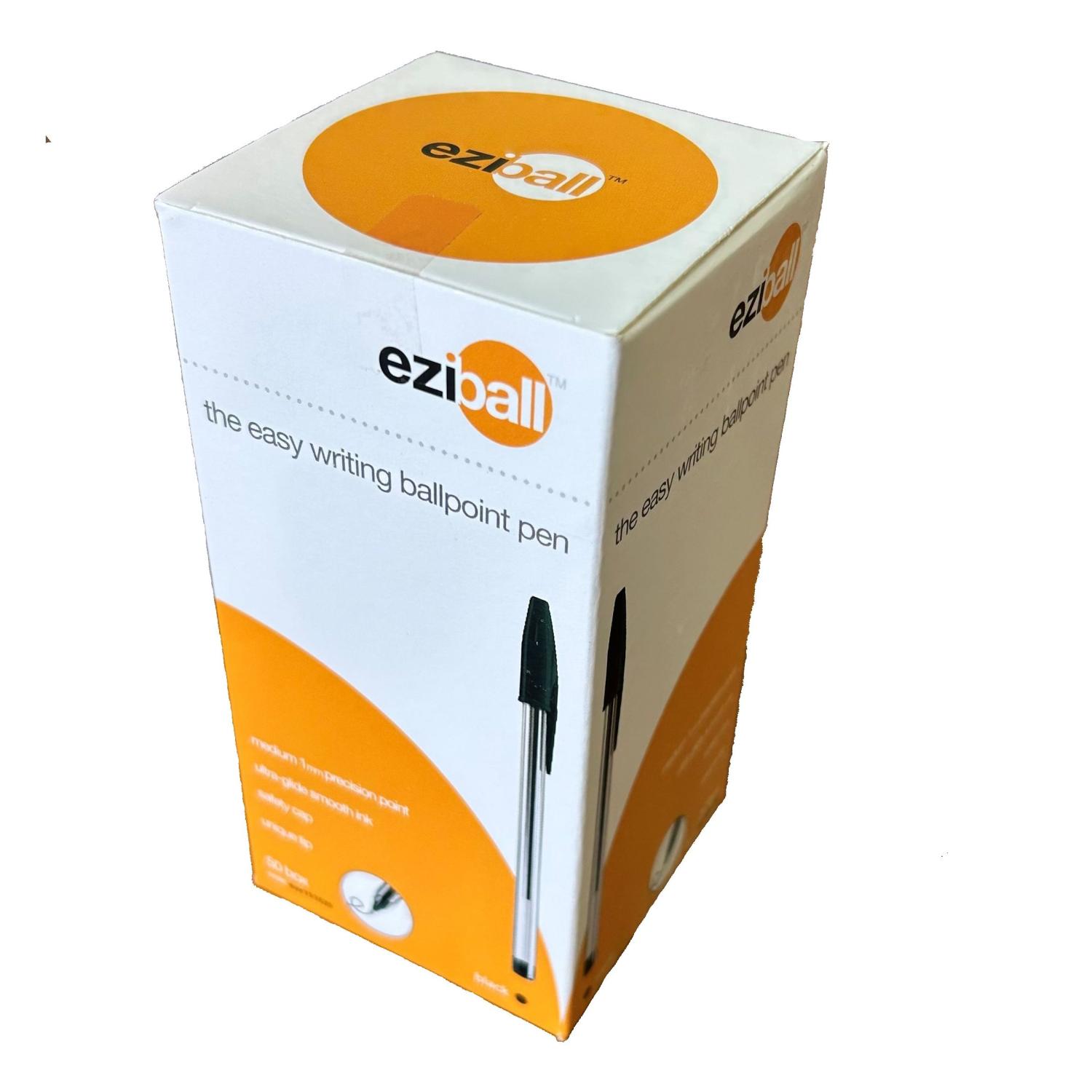 Eziball Ballpen medium 1mm Black Bx50