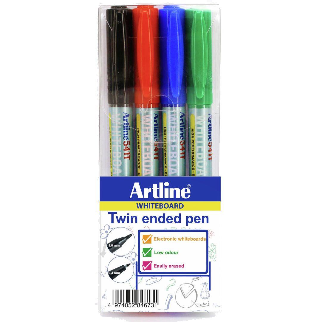 Artline 541T Whiteboard Pen twin tip Assorted 4 cols
