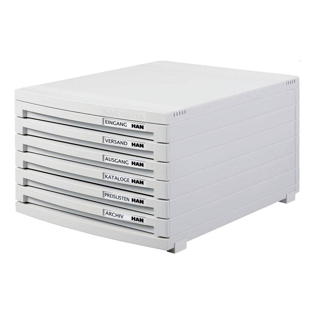 Han Contur 6 Drawer desk set grey