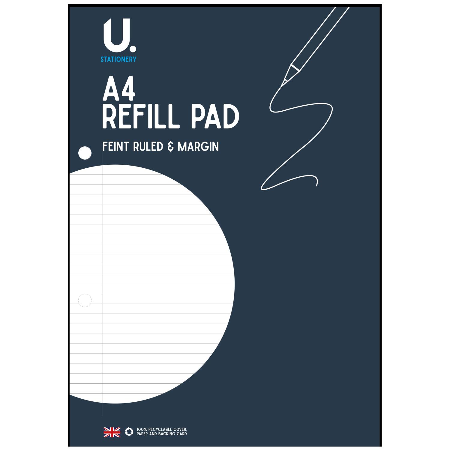 U Refill Pad A4 130 page Punched Ft & Mar Pk12