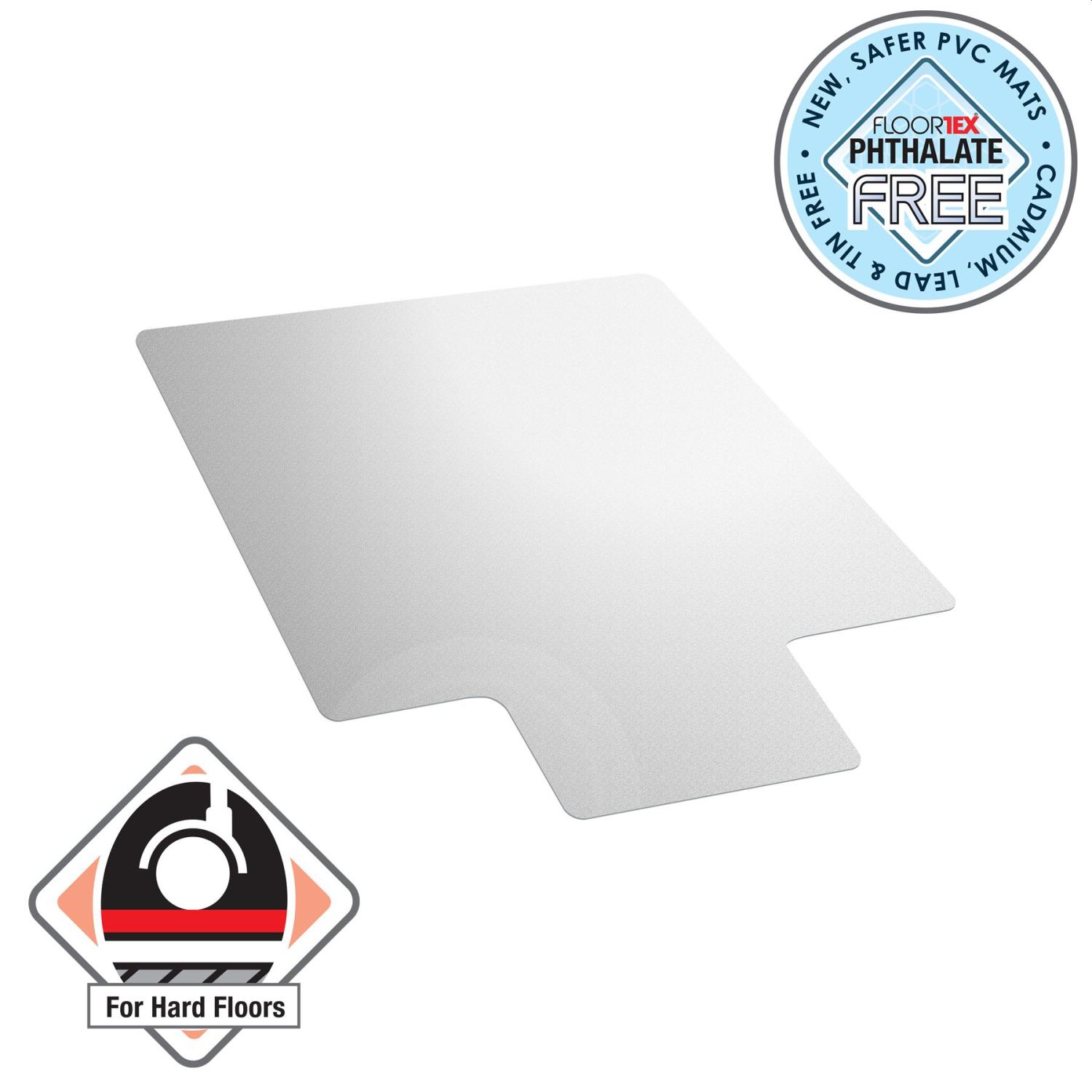 Floortex PVC Chair Mat Hard Floors 120x90cm clear, Lipped