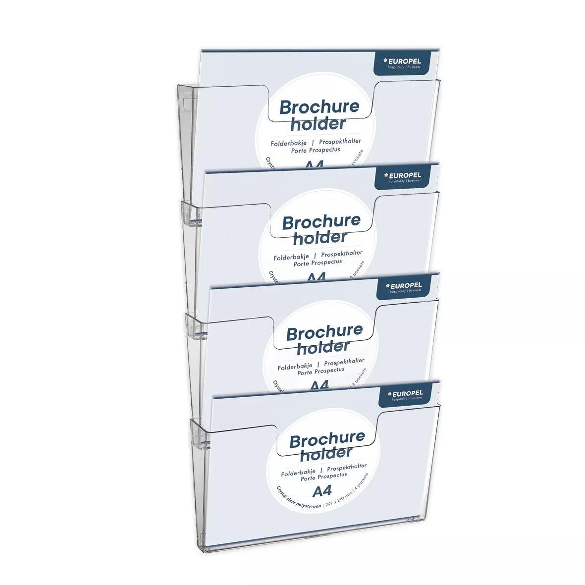 Europel Wall Brochure holder A4 landscape connectable Bx4