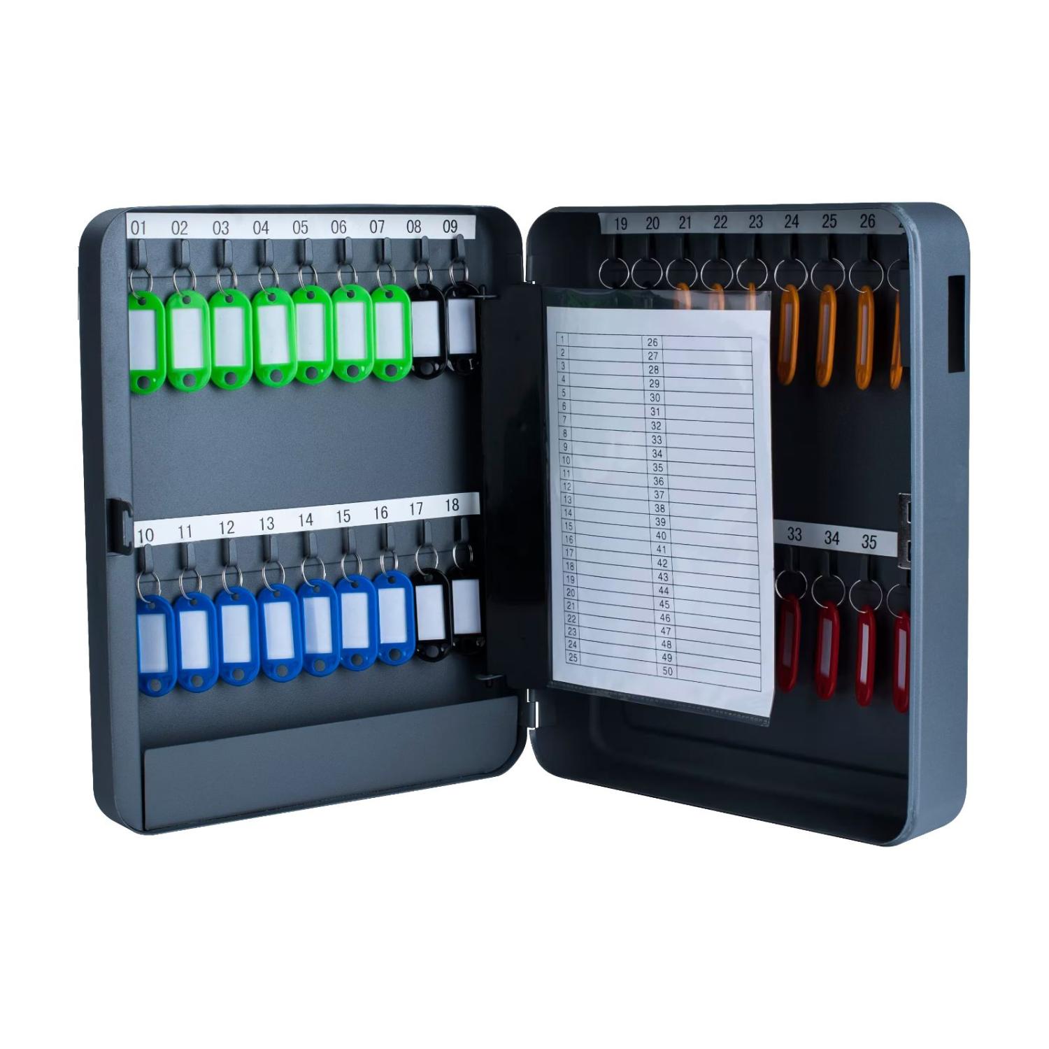 Pavo Key Cabinet 36 Hooks Combination Dk Grey