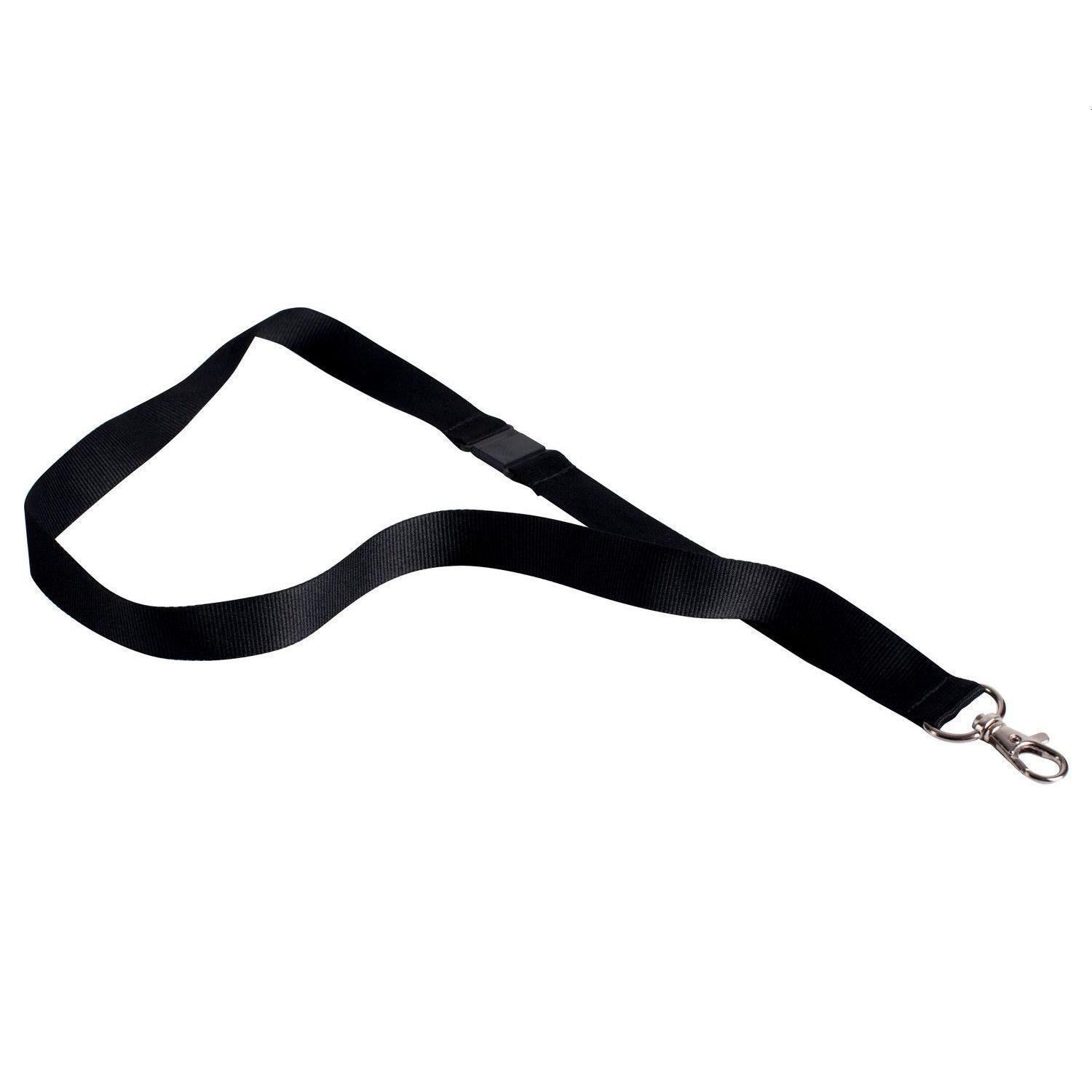 Pavo Textile Lanyard 20mm x 68cm Black Pk10