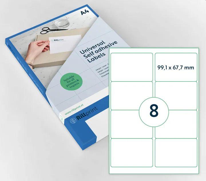 Universal Labels A4 99x67mm 8up Bx100