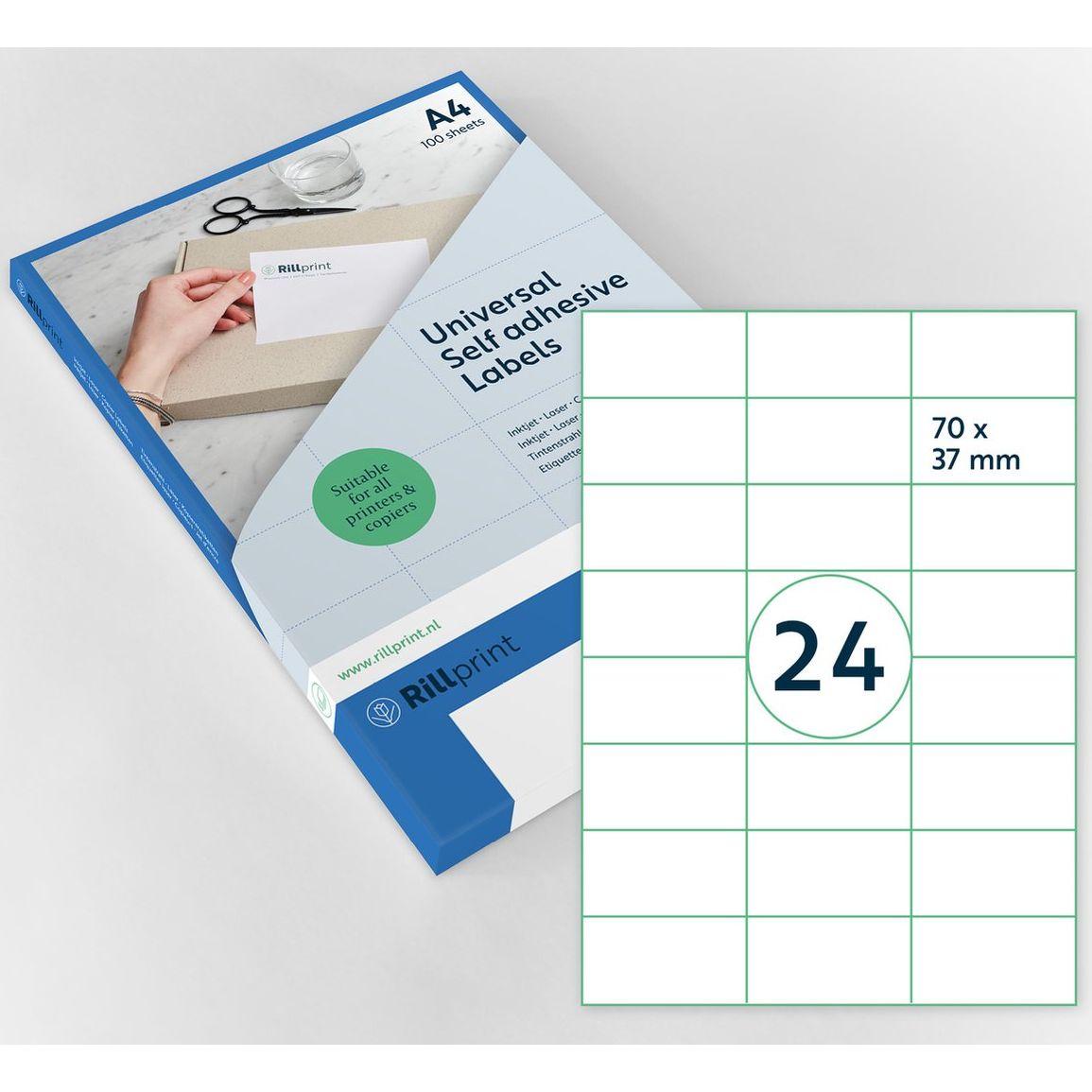 Universal Labels A4 70x37mm 24up Bx100