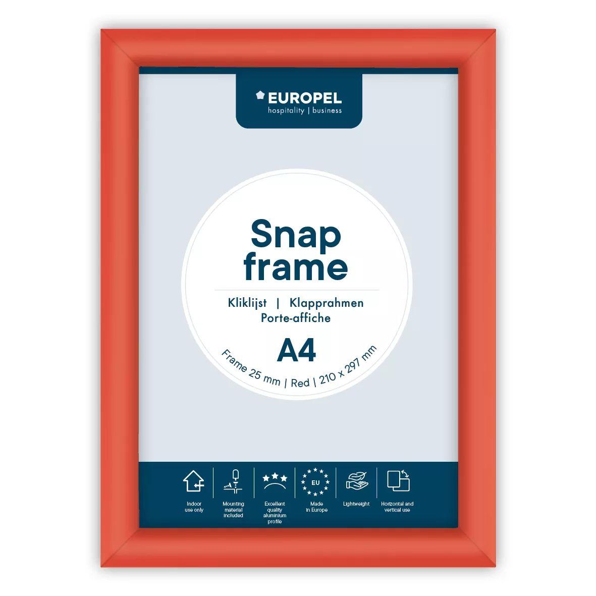 Snap Frame Standard 25mm Au A4 Red