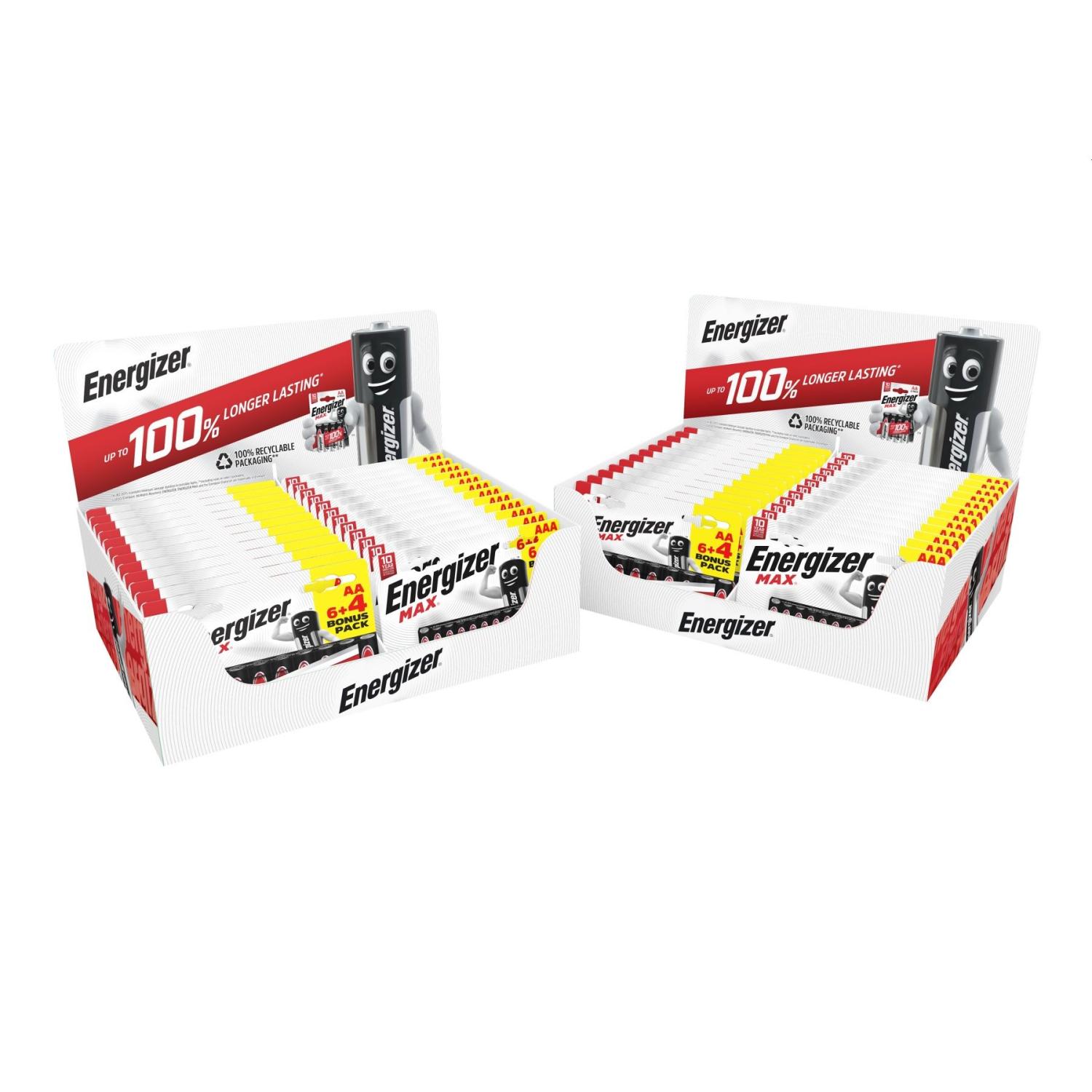 Energizer Max AA & AAA 6+4 Counter Display 26 packs