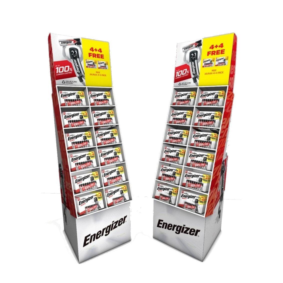 Energizer Max AA & AAA 4+4 Floor Display 108 packs