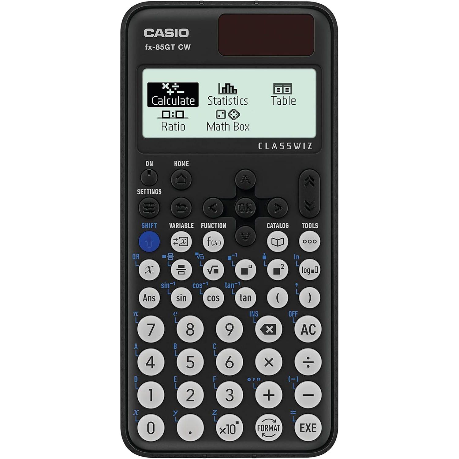 Casio FX85 GTCW Plus Scientific Calc Dual Power 290 Functions Black