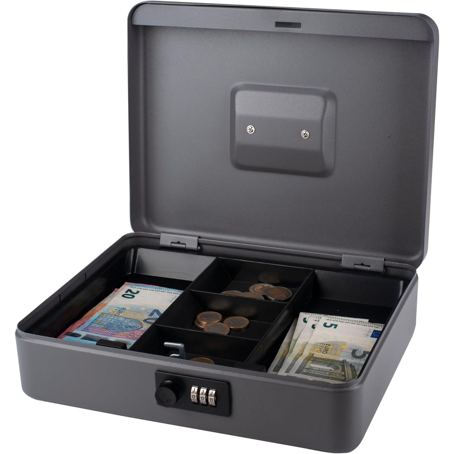 Pavo Cash Box 12" with Combination Lock - Dark Grey