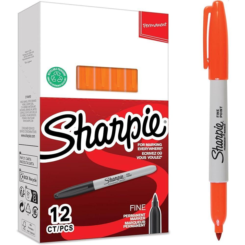 Sharpie Fine Permanent Marker Orange Bx12