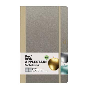 Flex Apple Stars Notebook 13x21cm Ruled Silver