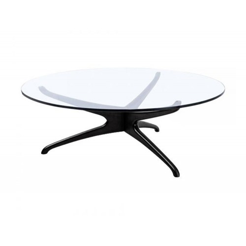 Elite Circular Glass Coffee Table with 3 Legged Base