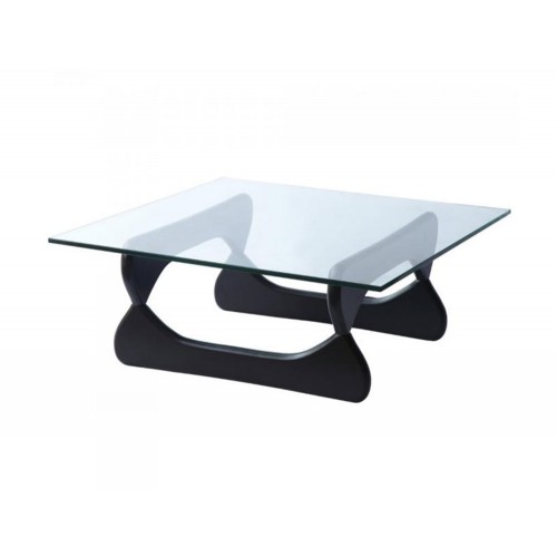 Elite Rectangular Glass Coffee Table with Black Base