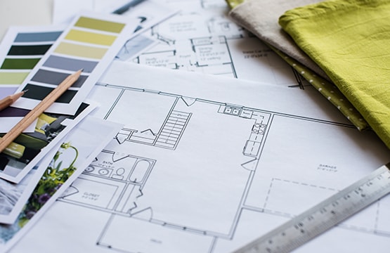 2D Office Room design plan on paper