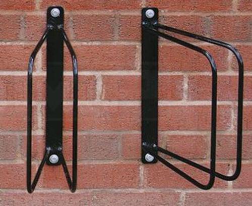 Black Wall Mounted Bicycle Parking Rack - 60 degree angle - H400xW1000xD260 mm
