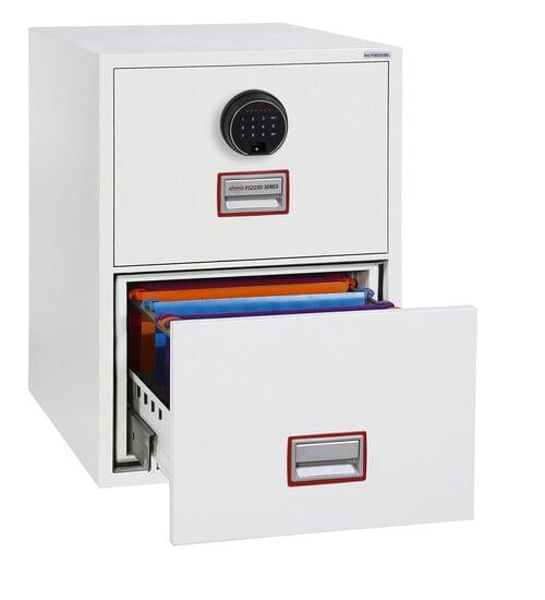 Phoenix World Class Vertical Fire File FS2252F 2 Drawer Filing Cabinet with Fingerprint Lock by Phoenix, PSFS2252F