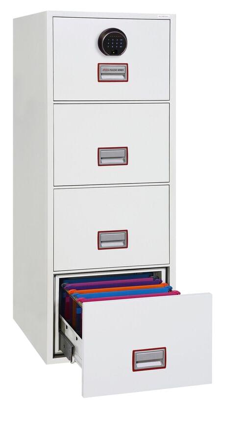 Phoenix World Class Vertical Fire File FS2254F 4 Drawer Filing Cabinet with Fingerprint Lock by Phoenix, PSFS2254F