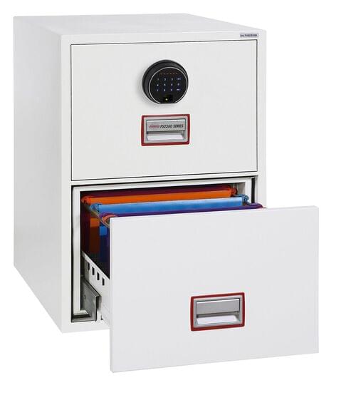 Phoenix World Class Vertical Fire File FS2262F 2 Drawer Filing Cabinet with Fingerprint Lock by Phoenix, PSFS2262F