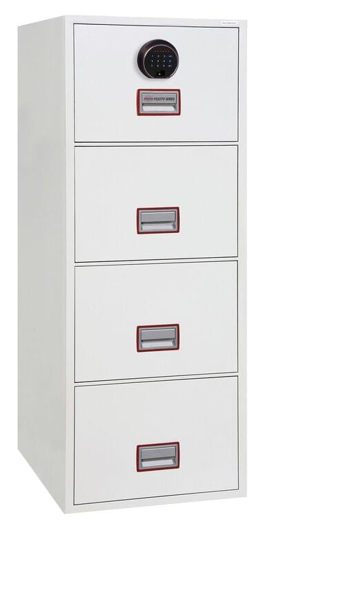 Phoenix World Class Vertical Fire File FS2274F 4 Drawer Filing Cabinet with Fingerprint Lock by Phoenix, PSFS2274F
