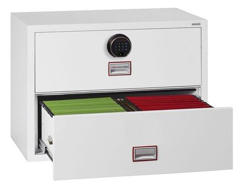 Phoenix World Class Lateral Fire File FS2414F 4 Drawer Filing Cabinet with Fingerprint Lock by Phoenix, PSFS2412F
