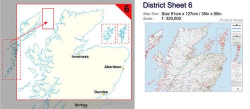 Postcode Wall Map Of Northern Scotland Uist-Orkney-Shetland D6 by Office Star Group, MAP029