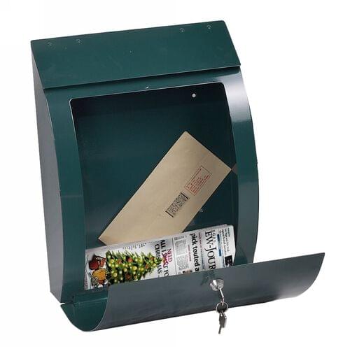 Phoenix Curvo Top Loading Mail Box MB0112KG in Green with Key Lock by Phoenix, PSMB0112KG