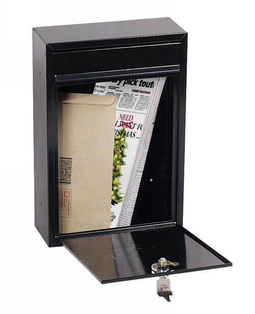 Phoenix Letra Front Loading Mail Box MB0116KB in Black with Key Lock by Phoenix, PSMB0116KB