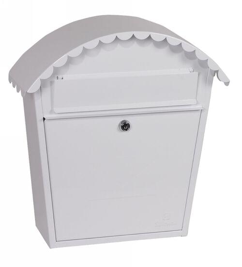 Phoenix Clasico Front Loading Mail Box MB0117KW in White with Key Lock by Phoenix, PSMB0117KW