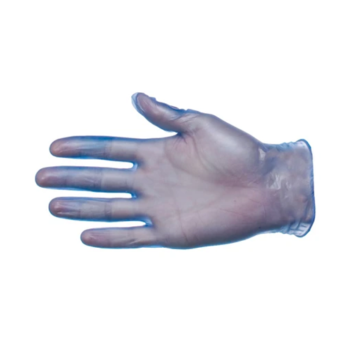 PRO Blue Powdered Vinyl Large Gloves Latex Free Pk100