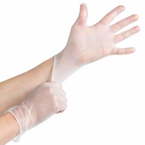 Cleangrip CLEAR Vinyl Disposable Gloves Powder-Free LARGE Box of 100