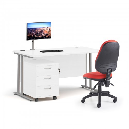 Maestro 25 Office Furniture Bundle to Include Desk - Chair - Pedestal Drawers and Monitor Arm