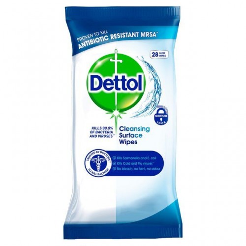 Dettol Antibacterial Cleaning Wet Wipes for Surfaces - Large - Pack of 28 - UK Bulk Buy or Singles