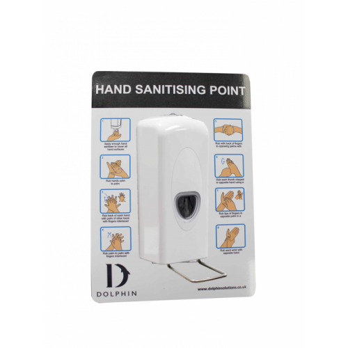 Hand Sanitising Wall Station - Hands Free - Dispenser for Liquid or Gel Hand Sanitiser & Backboard Sign