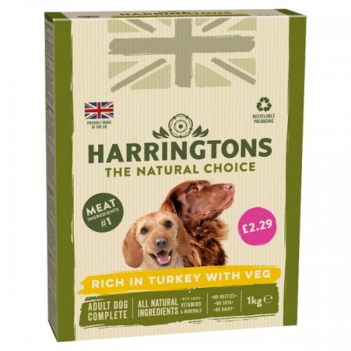 FOOD BANK DONATION ITEM - This will be delivered to the Forest Foodbank - Harringtons Turkey & Veg Adult Dry Dog Food x 1kg by Unilever, FOODBANK005