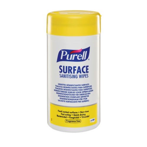 Purell Surface Sanitising AntiBacterial/Virus Cleaning Wet Wipes x 12 Tubs of 100 BULK Wholesale for Business by Gojo Industries, CLE3619x12