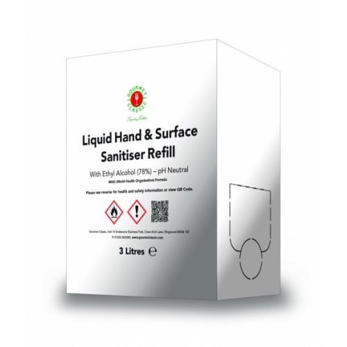 Liquid Multi Surface and Hand Sanitiser 78% Alcohol in Wine Box Dispenser 3L