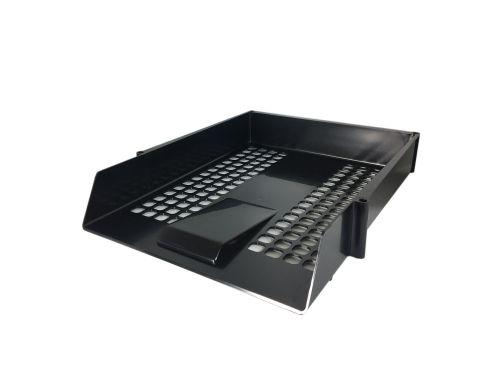 Buy Letter Tray In / Out Organiser for Office A4 / Foolscap Black Portrait stacking