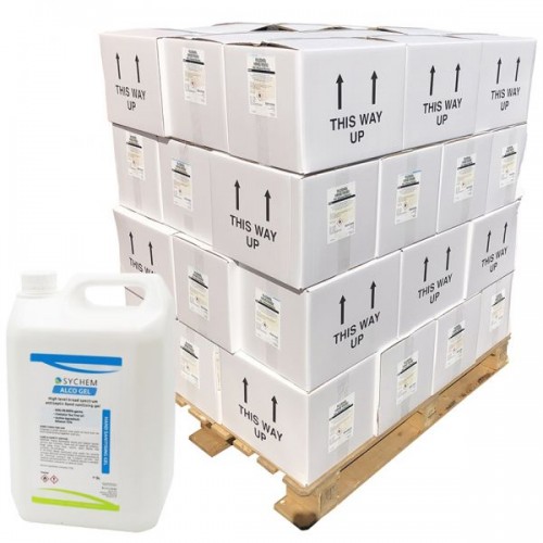 Pallet of Hand Sanitiser Gel Antibacterial 70% Alcohol 40x 5 Litre Refill Bottle by VOW, 160XHAND001