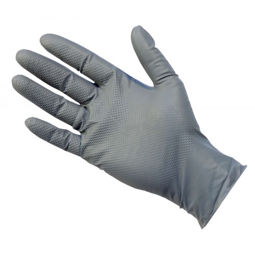 Strong Grey/Blue Nitrile Disposable UltraGrip Plus + Gloves Latex-Free and Powder-Free LARGE