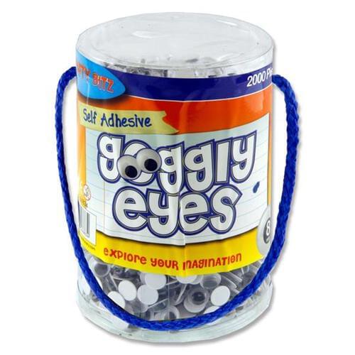 Crafty Bitz Tub 2000 Self Adhesive Goggly Eyes - 8mm