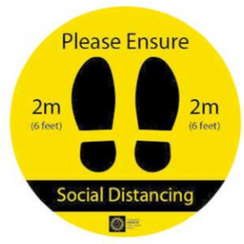 COVID-19 Social Distancing Floor Graphics 450mm diameter