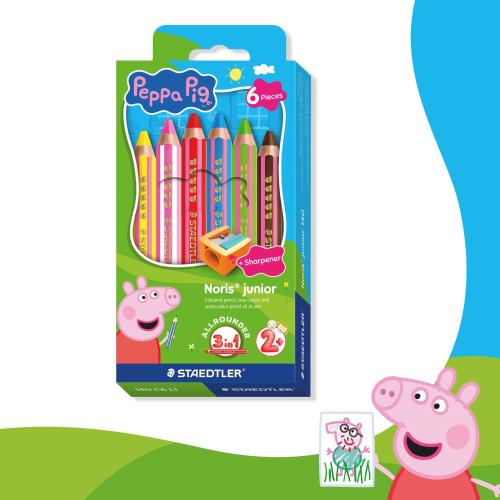 Noris Junior Peppa Pig Colour Pencil 6 Colours & Sharpener