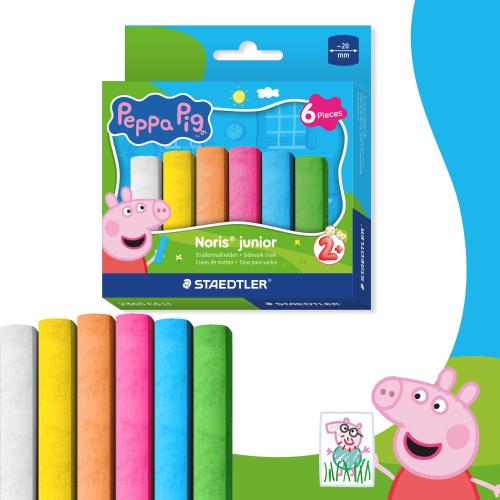 Noris Junior X Peppa Pig Pavement Chalks 6 Asst Colours