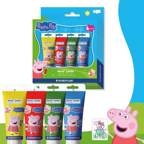 Noris Junior X Peppa Pig Finger Paints 4 Asst Colours